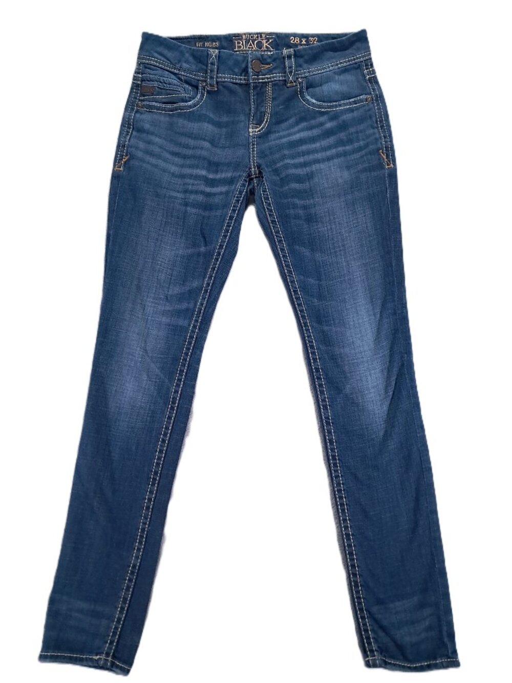 Buckle Black Fit No 53 Jean Women 30x31, Tag 28x32 Skinny Blue Denim Stretch